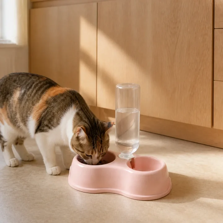 Fontaine double Source en situation