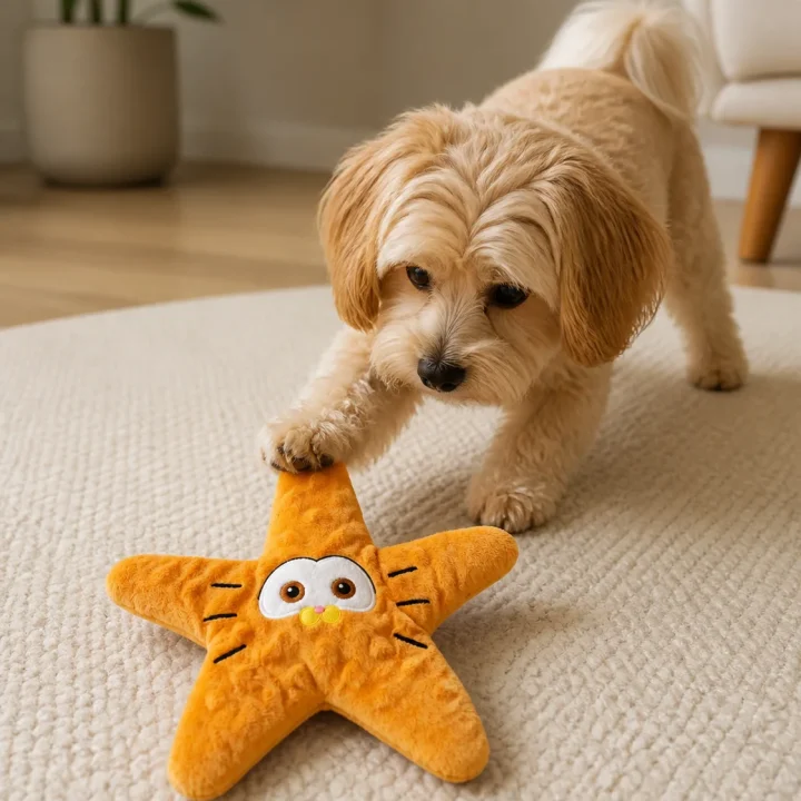 Étoile peluche Corail en situation