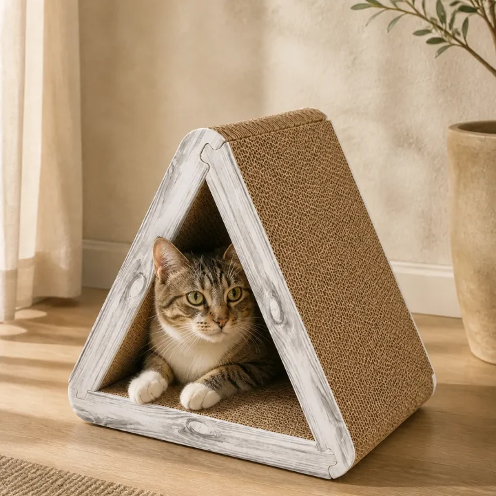 Cabane griffoir triangle Alba en situation