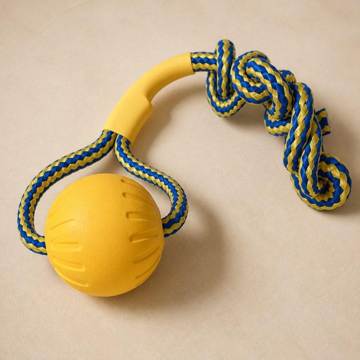 Jouets caoutchouc Solaire — Balle corde 7 cm