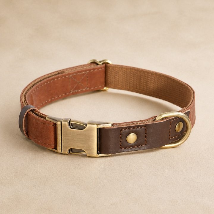 Collier boucle laiton Alba — marron
