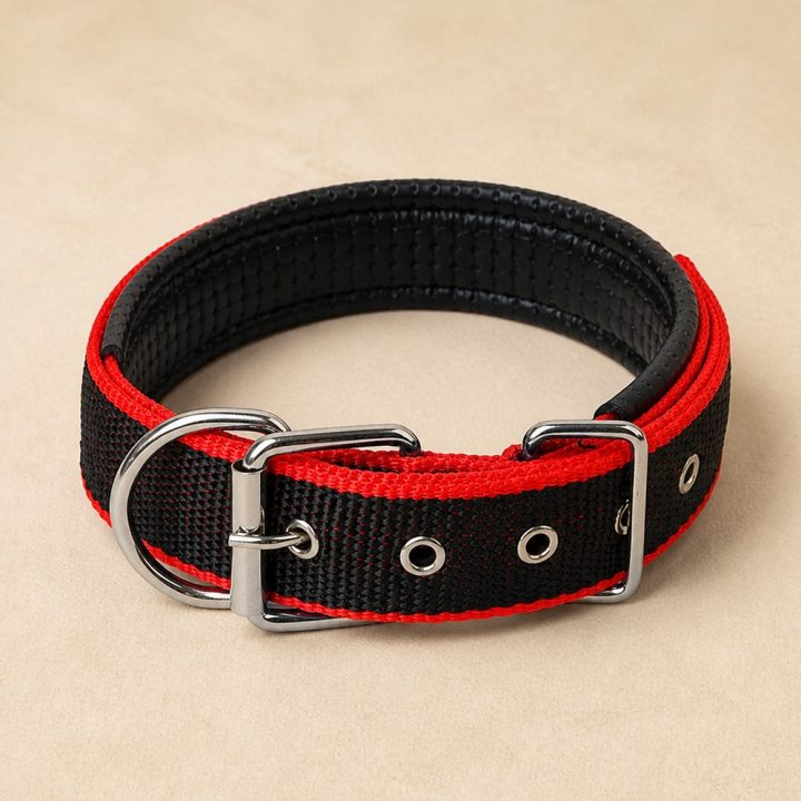 Collier rembourré Rando — noir rouge