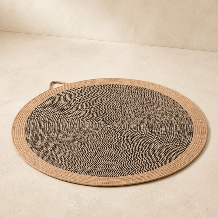 Tapis griffoir rond Aube — naturel