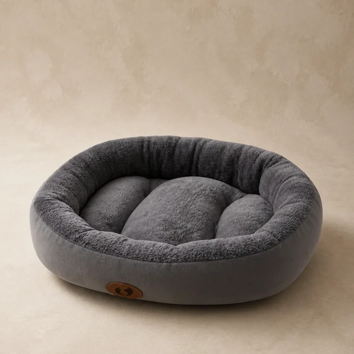 Panier rond Velours coloris Anthracite Museau Club