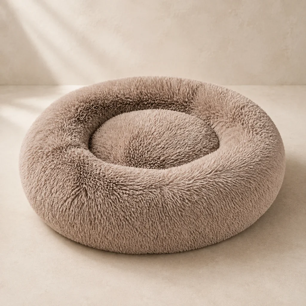 Donut moelleux Rivage sur fond crème, photographie de présentation Museau Club