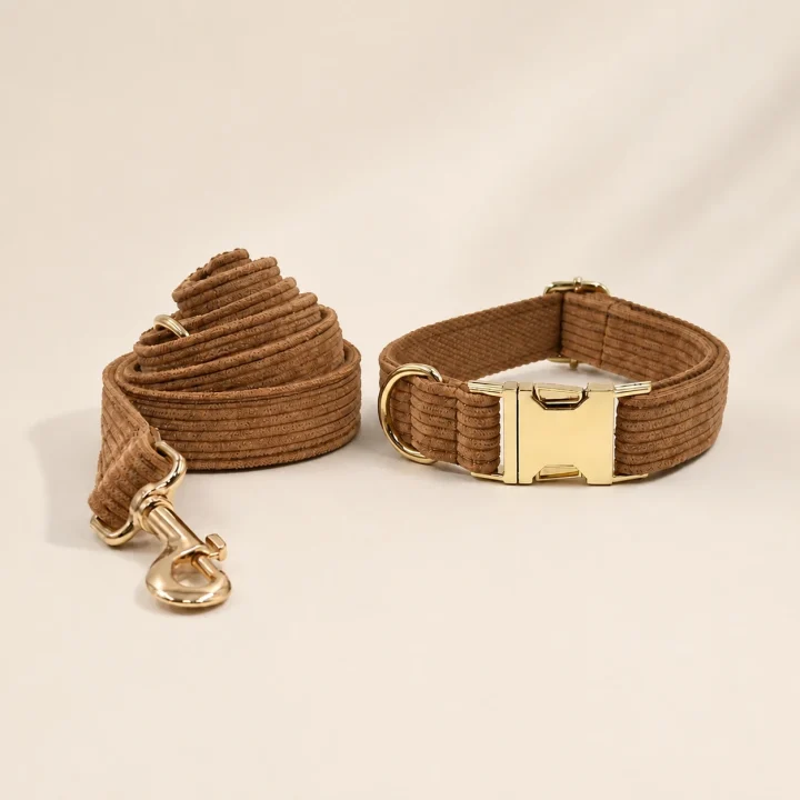 Ensemble velours Noisette sur fond crème, photographie de présentation Museau Club