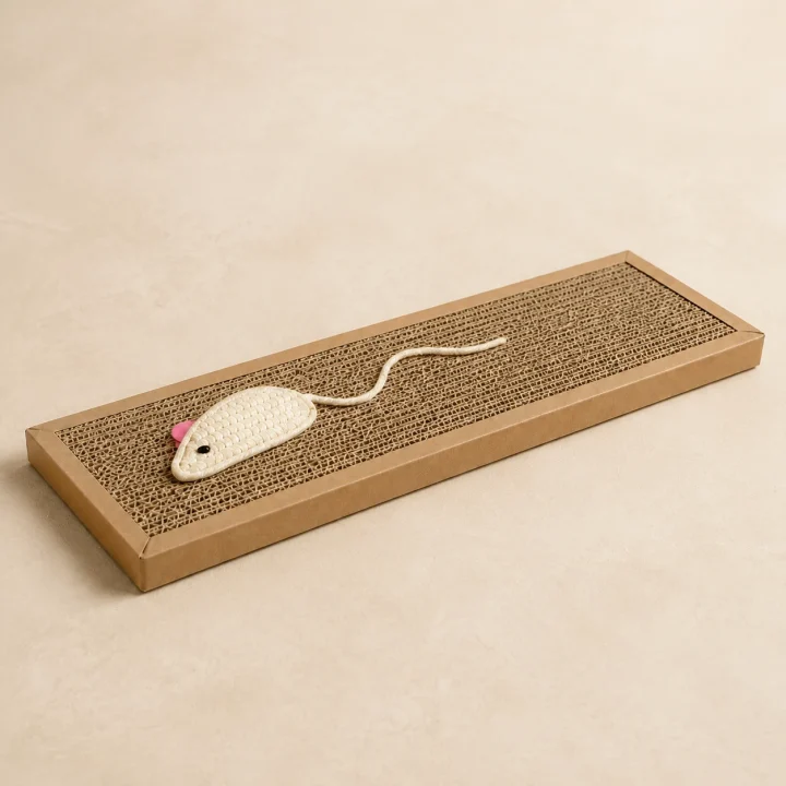 Griffoir souris Surprise sur fond crème, photographie de présentation Museau Club