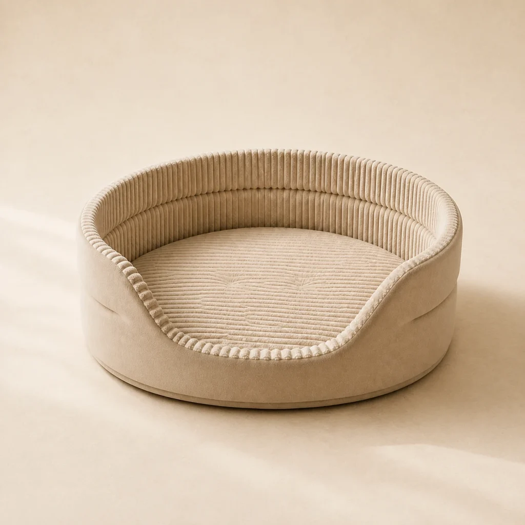 Panier haut Médaillon sur fond crème, photographie de présentation Museau Club