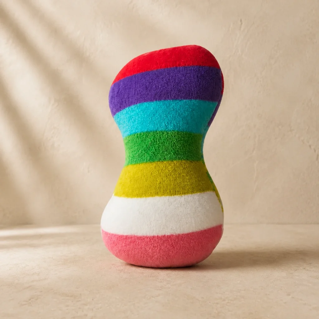 Peluche Confettis sur fond crème, photographie de présentation Museau Club