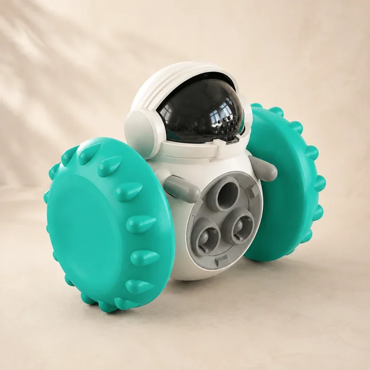 Robot friandises Cosmos sur fond crème, photographie de présentation Museau Club