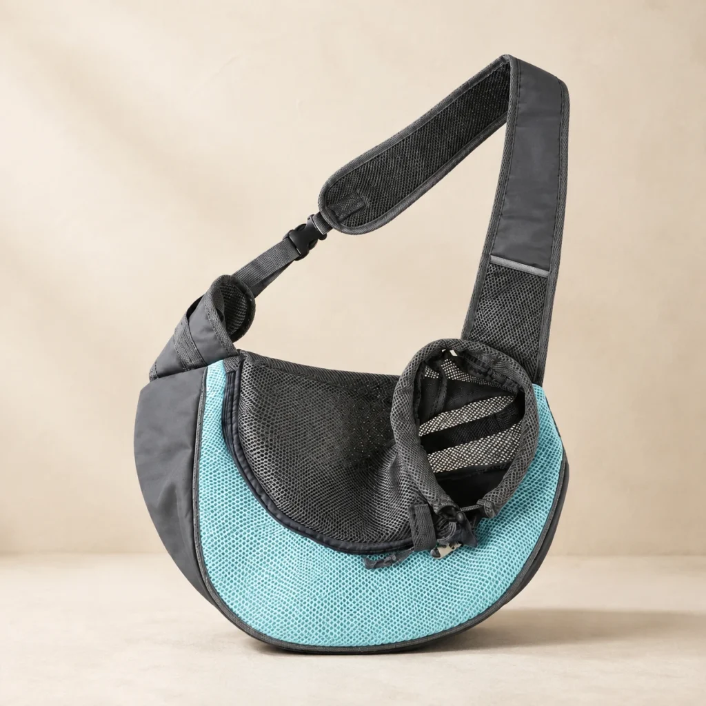 Sac bandoulière Aéro sur fond crème, photographie de présentation Museau Club