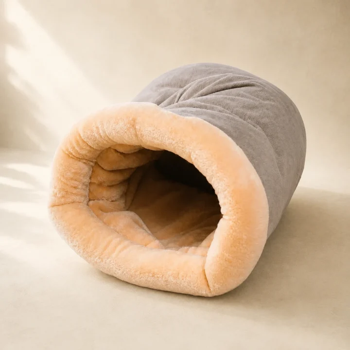 Sac-cocon Fournaise sur fond crème, photographie de présentation Museau Club
