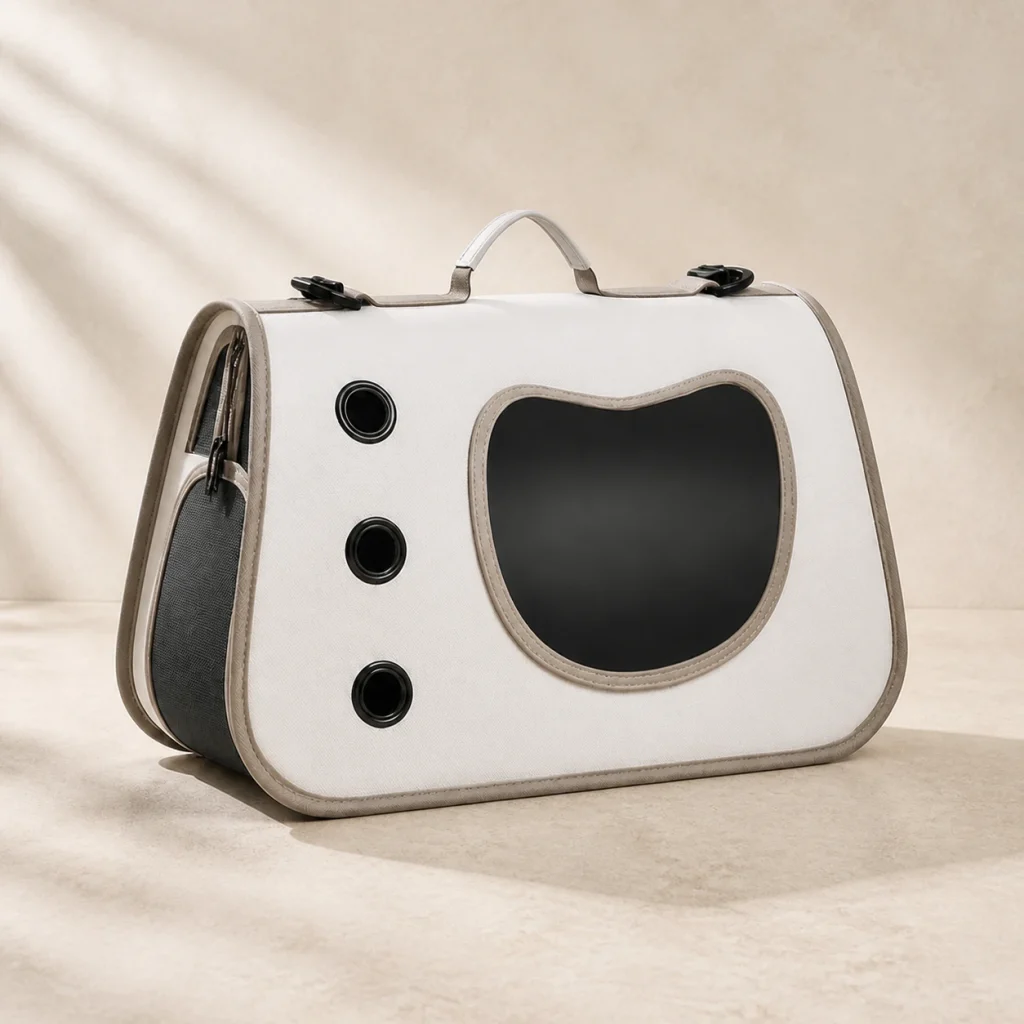 Sac pliable Hublot sur fond crème, photographie de présentation Museau Club